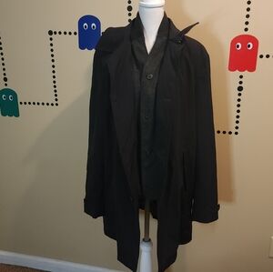 Michael Kors Men's Black Trench Coat 48